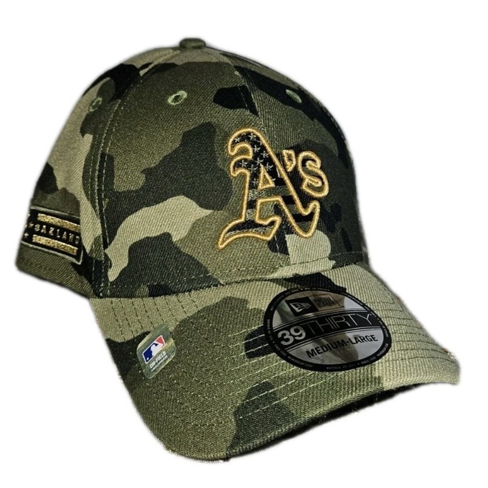 New‎ Era 39Thirty Oakland Athletics A's 2022 Armed Forces Day Camo Hat Mens M/L